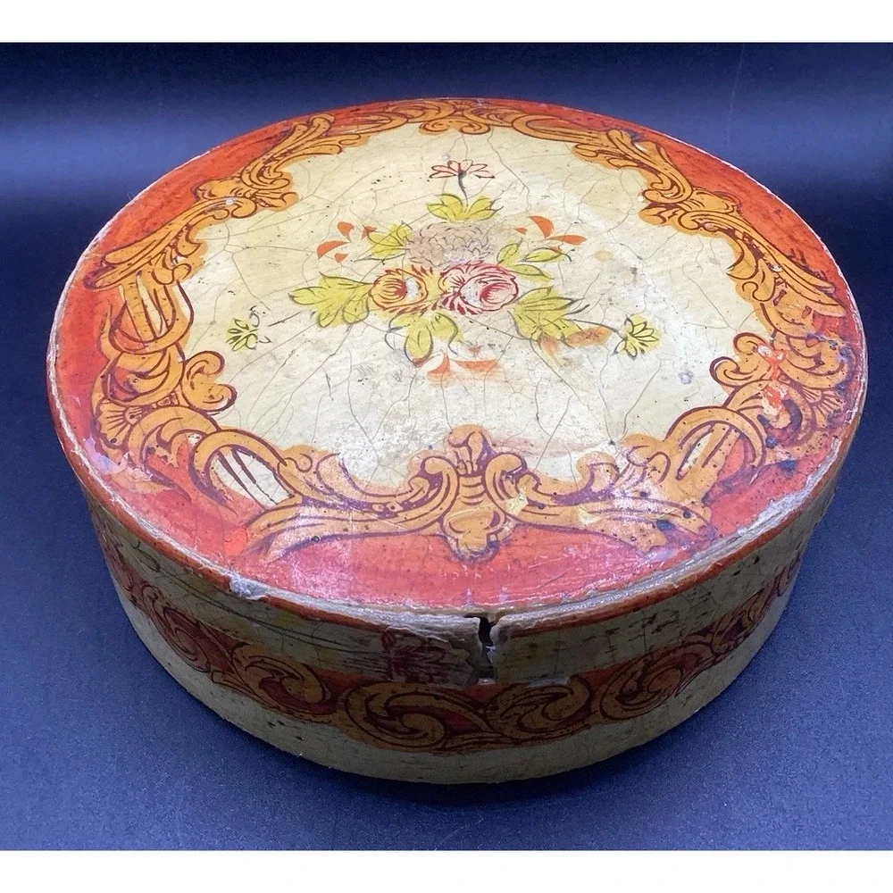 VTG Papier-Mâche Box W/ Lid Japan 6.25